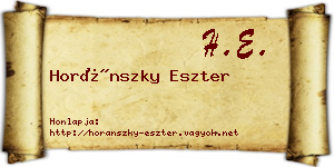 Horánszky Eszter névjegykártya